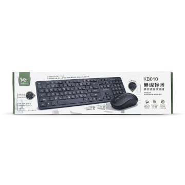 羅納多KB010(黑色)無線輕薄靜音鍵盤滑鼠組