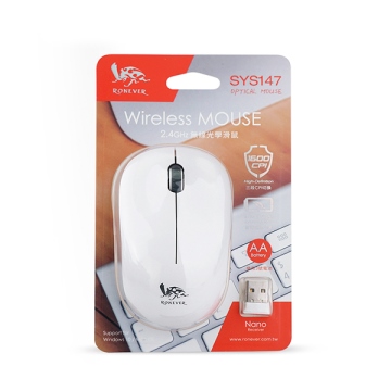 羅納多SYS147-1(白)2.4G無線光學滑鼠