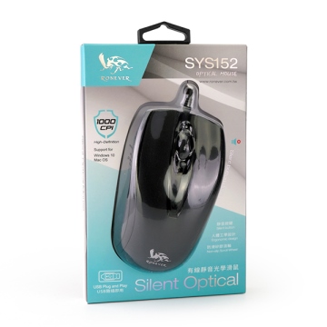羅納多SYS152(黑)有線靜音光學滑鼠