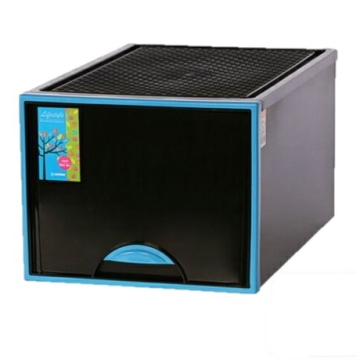 VK729(藍色)時尚黑抽屜櫃整理箱